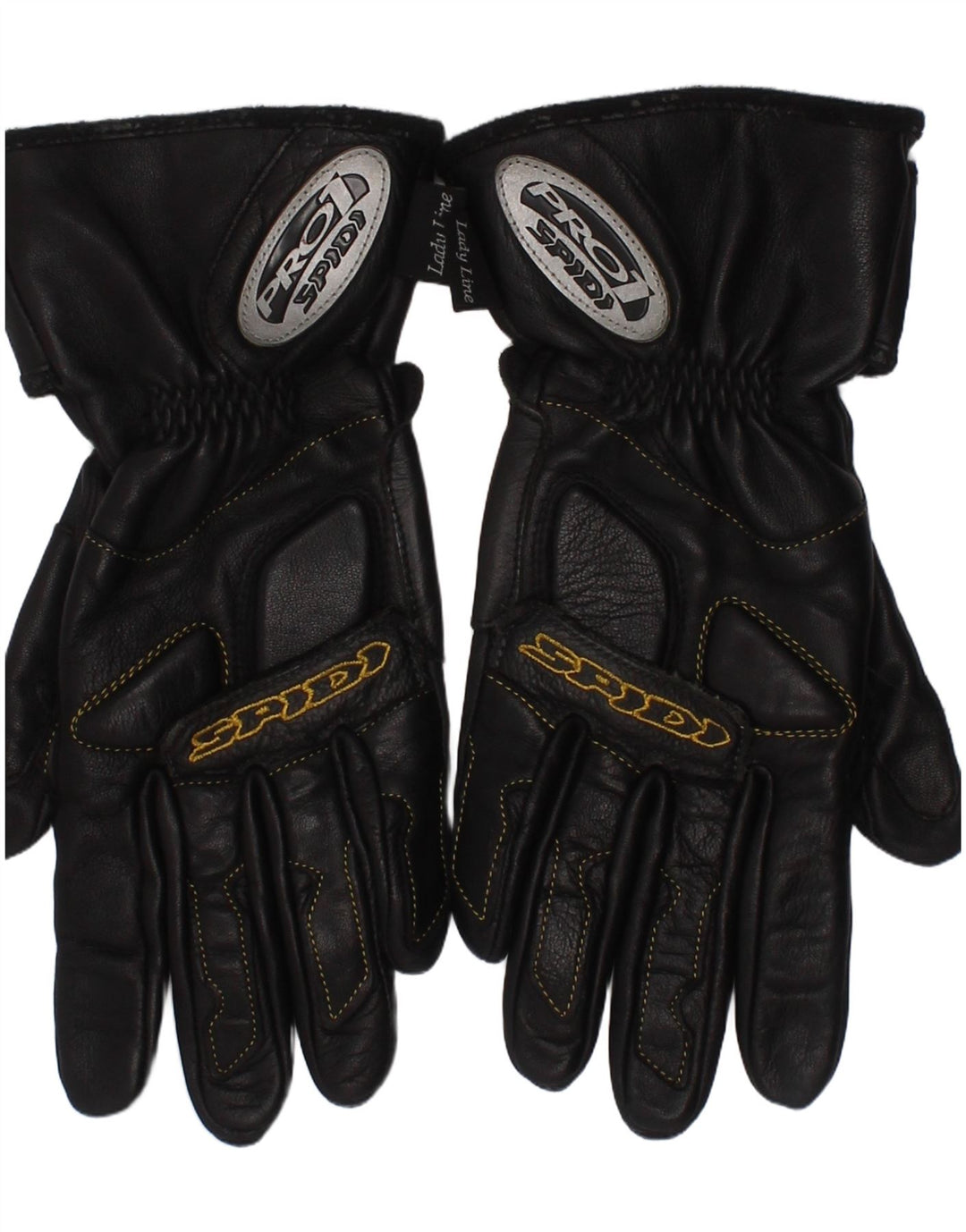 Spidi Womens Lady Line Biker Couro Luvas Médias Pretas Motocicleta