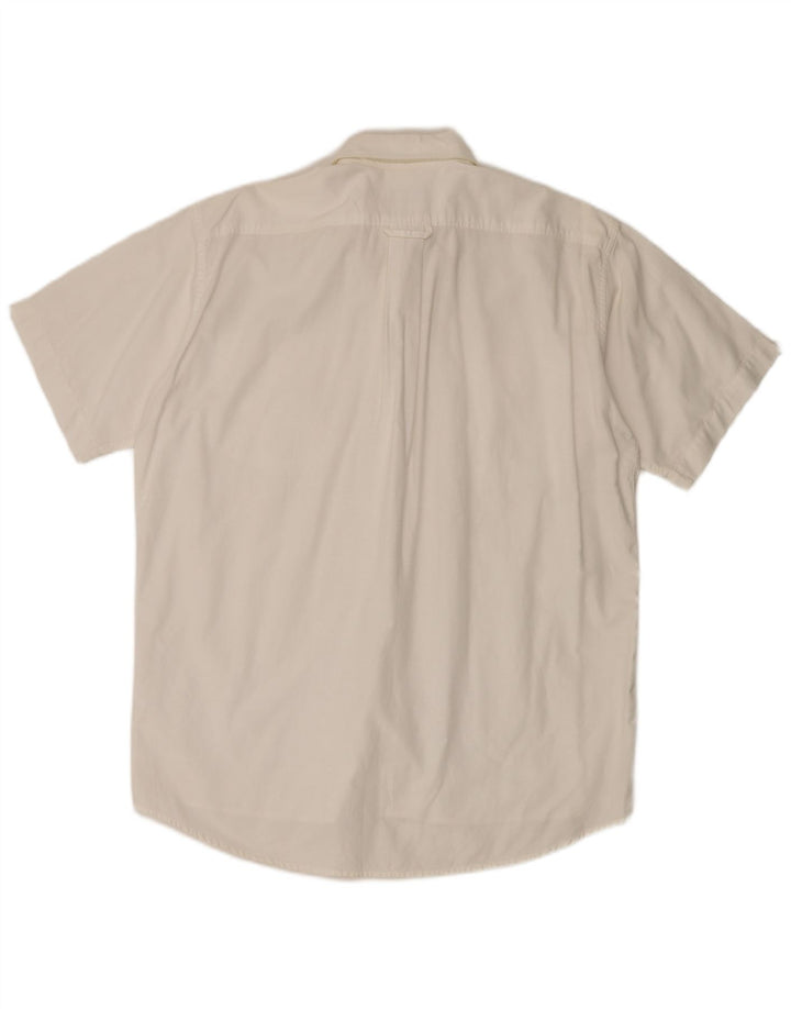 Camisa masculina Lacoste manga curta tamanho 40 algodão branco médio
