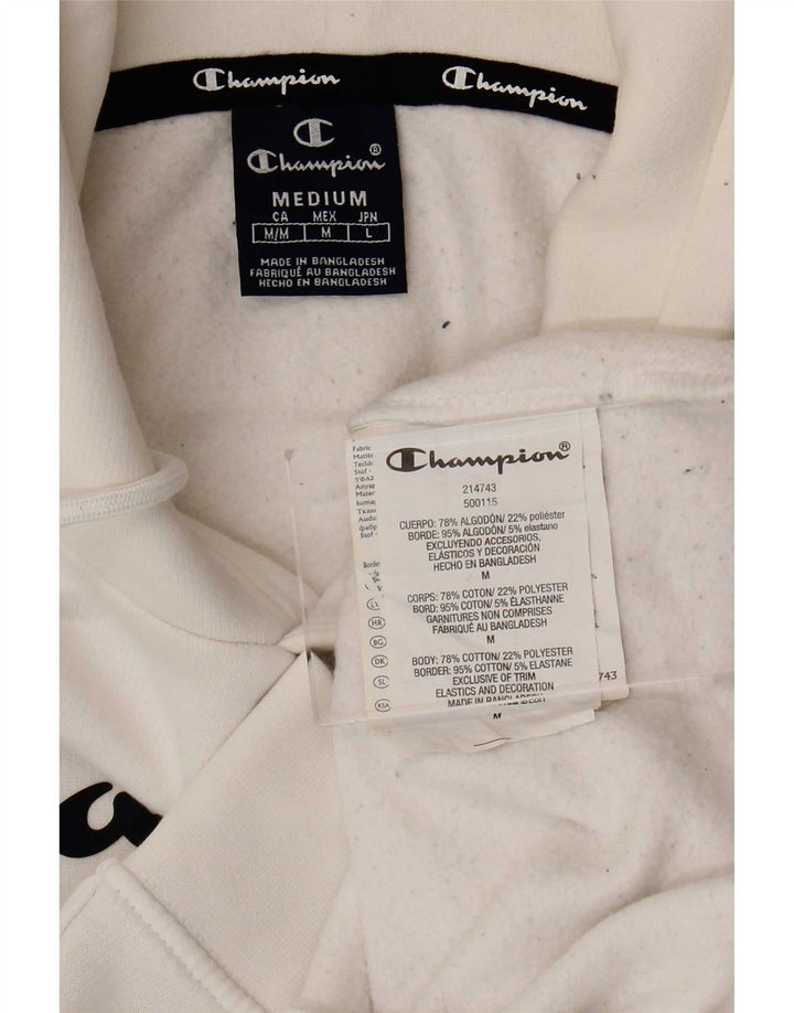 Jumper com capuz gráfico masculino Champion médio algodão branco