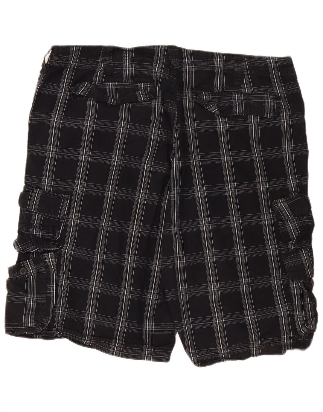 Shorts cargo masculinos Lee W40 XL algodão xadrez preto