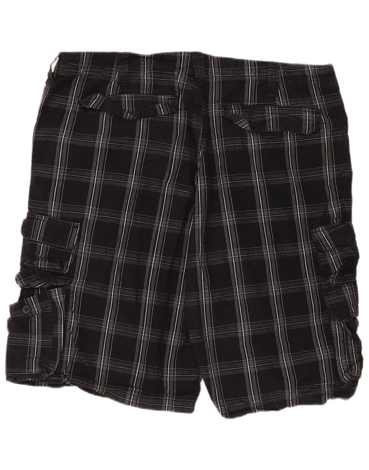 Shorts cargo masculinos Lee W40 XL algodão xadrez preto