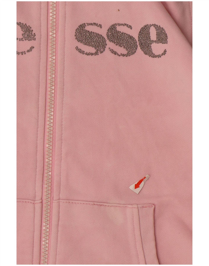 Suéter feminino com capuz e zíper gráfico ELLESSE 11-12 anos rosa colorblock