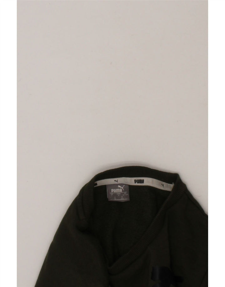 PUMA Boys Graphic Sweatshirt Jumper 11-12 Years  Khaki Cotton Vintage Puma and Second-Hand Puma from Messina Hembry 