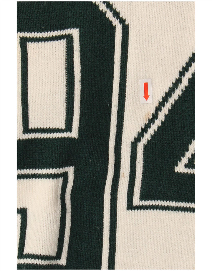 HOLLISTER Suéter feminino boxy oversized com gola redonda Reino Unido 6 XS off white