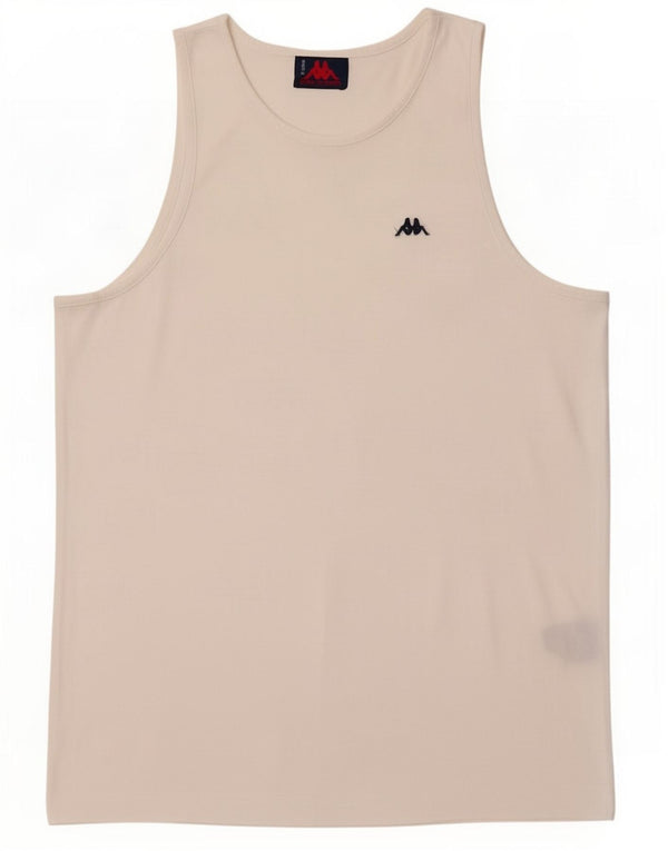 Kappa Mens Colete Top Grande Algodão Branco