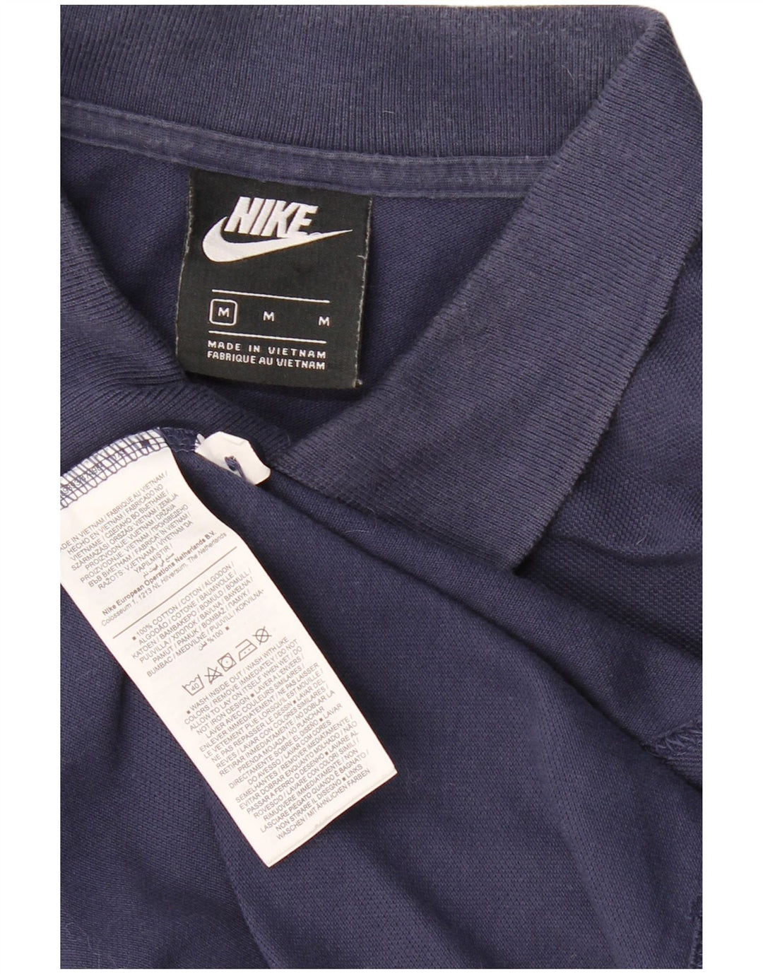 Camisa polo masculina Nike média azul marinho algodão