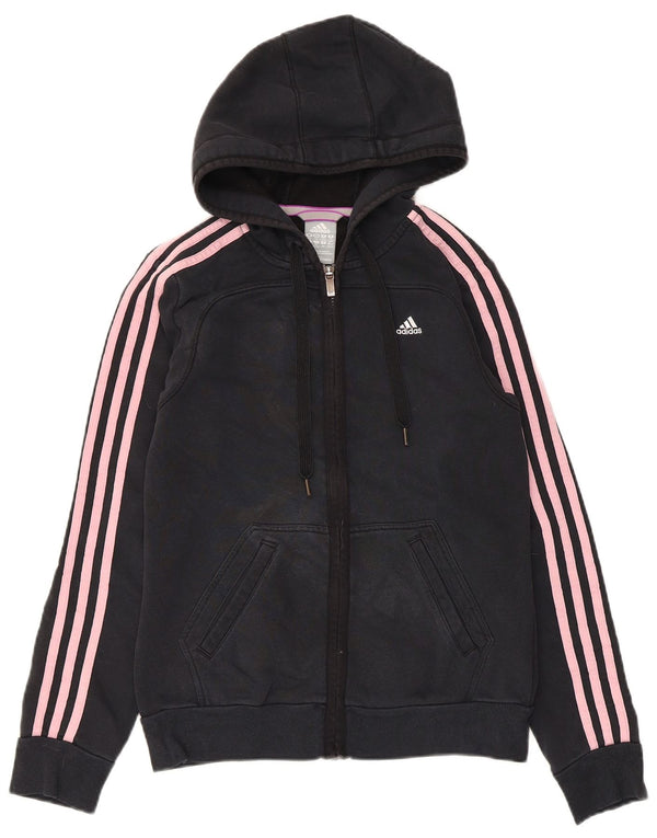 Adidas Womens Climalite Zip Hoodie Sweater UK 4/6 XS Preto