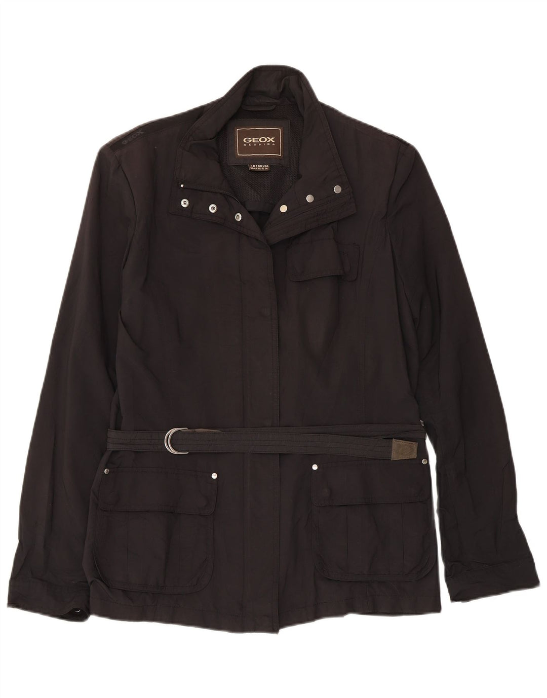 Jaqueta Geox Feminina Respira Utility UK 16 Grande Poliéster Preto