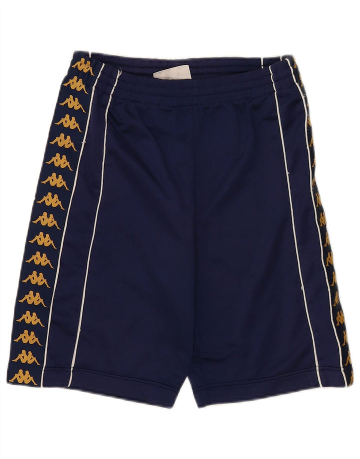 Shorts esportivos gráficos masculinos Kappa pequenos poliéster azul marinho
