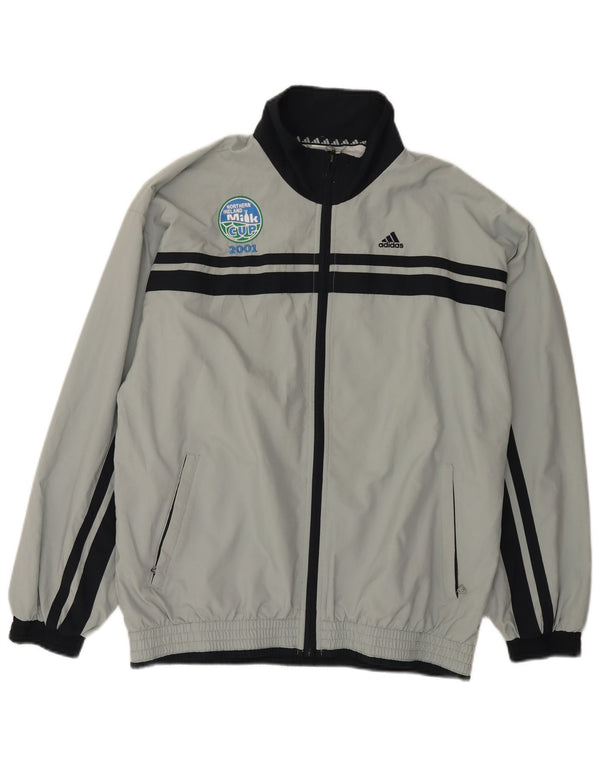 Adidas Mens Tracksuit Top Jacket UK 38/40 Médio Cinza