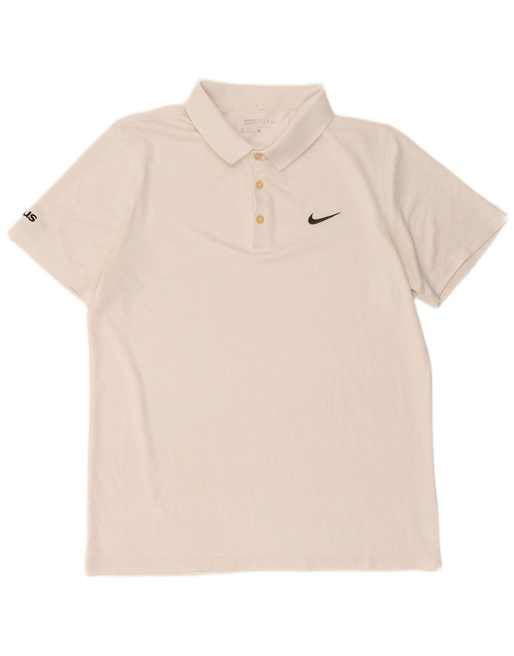 Camisa polo masculina Nike Dri Fit grande poliéster branco
