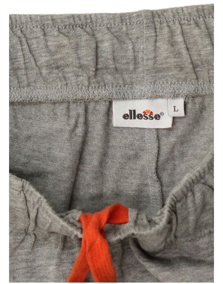 ELLESSE Womens Tracksuit Trousers UK 14 Large Grey Cotton