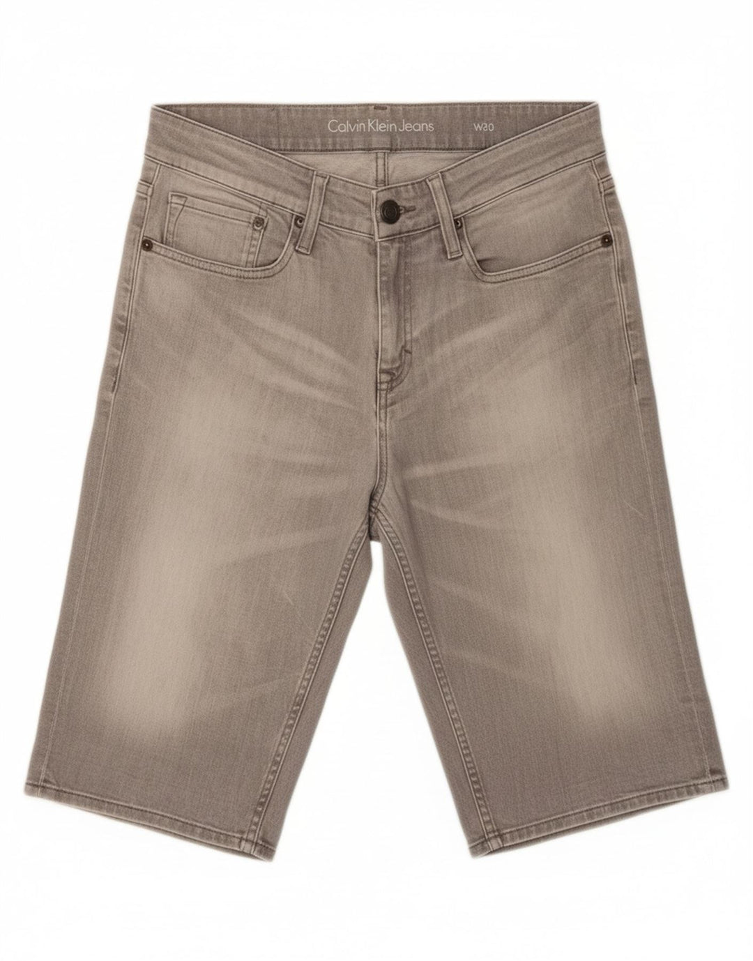 Shorts jeans feminino CALVIN KLEIN W30 algodão cinza médio
