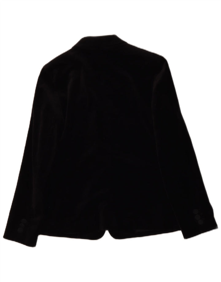 Jaqueta blazer feminina de veludo com 1 botão Marks & Spencer Reino Unido 10 pequena preta