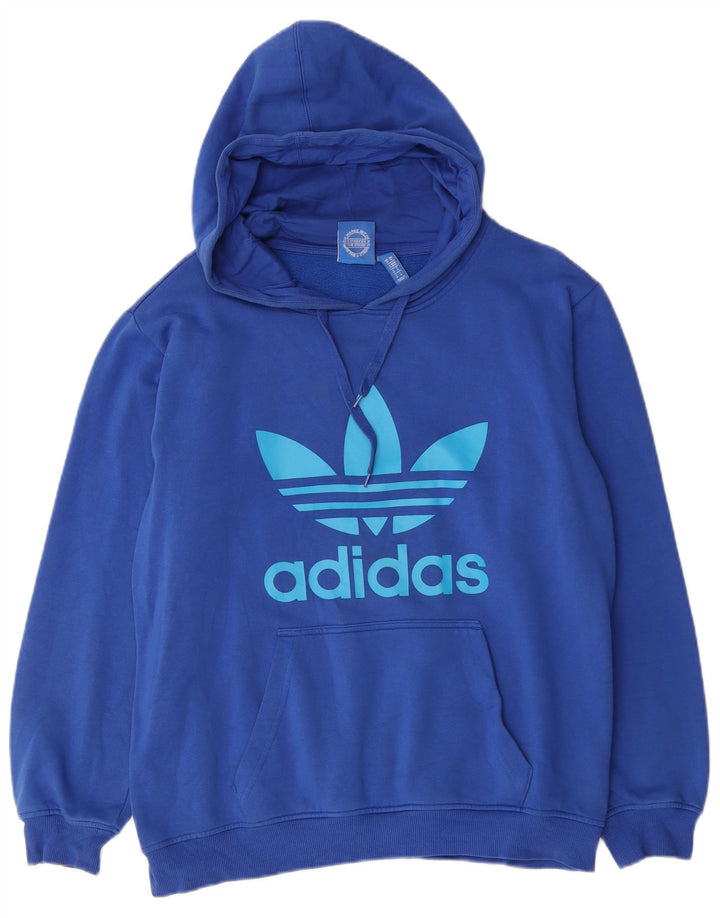 Adidas Mens Graphic Hoodie Jumper Médio Algodão Azul
