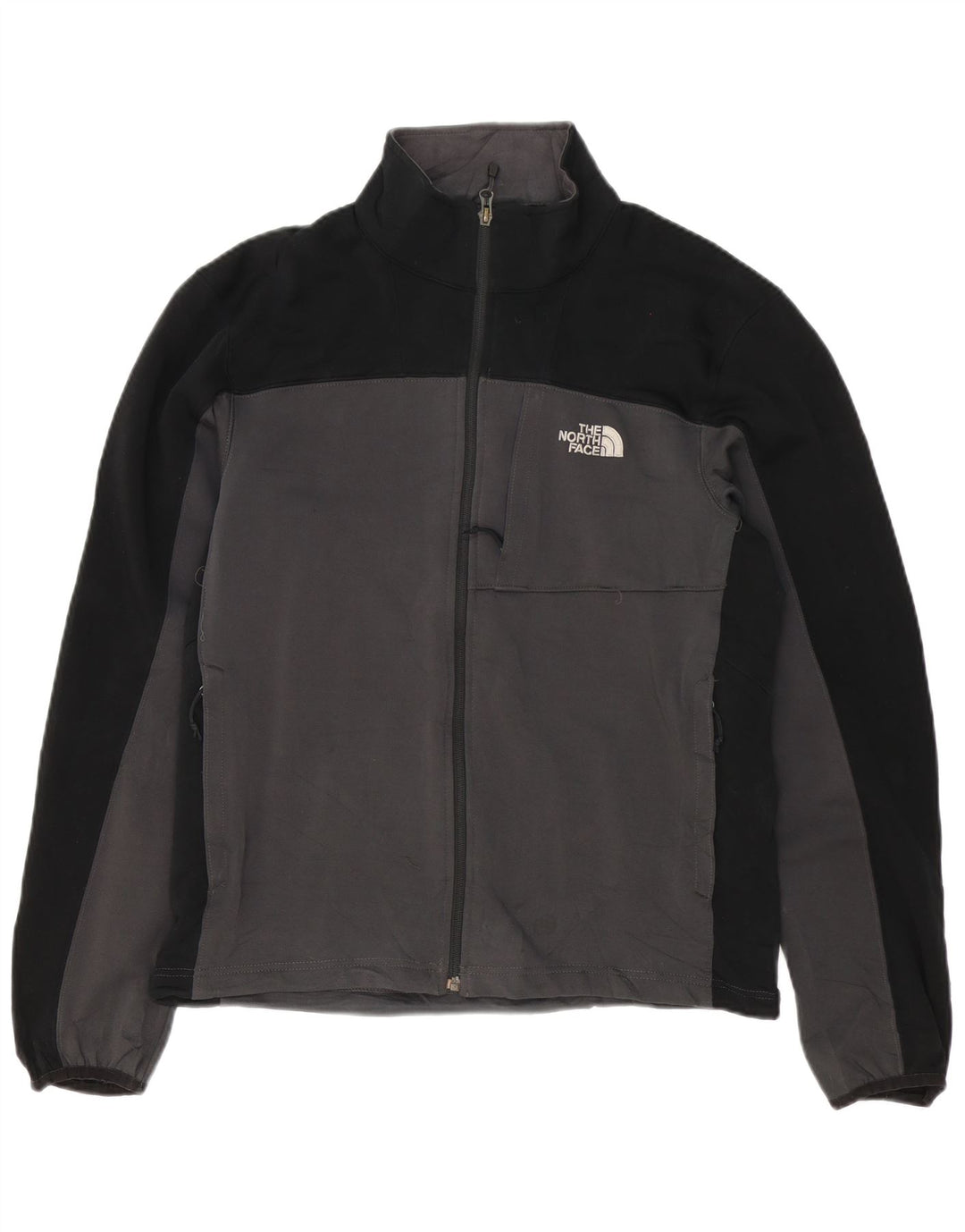 Jaqueta masculina de agasalho THE NORTH FACE cinza médio em bloco colorido de poliéster