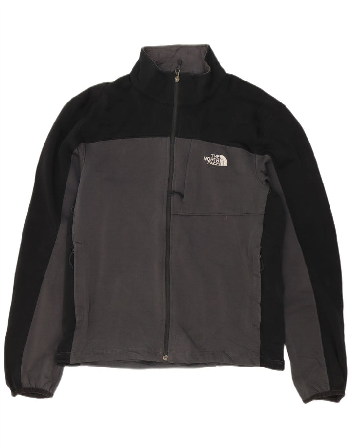 Jaqueta masculina de agasalho THE NORTH FACE cinza médio em bloco colorido de poliéster
