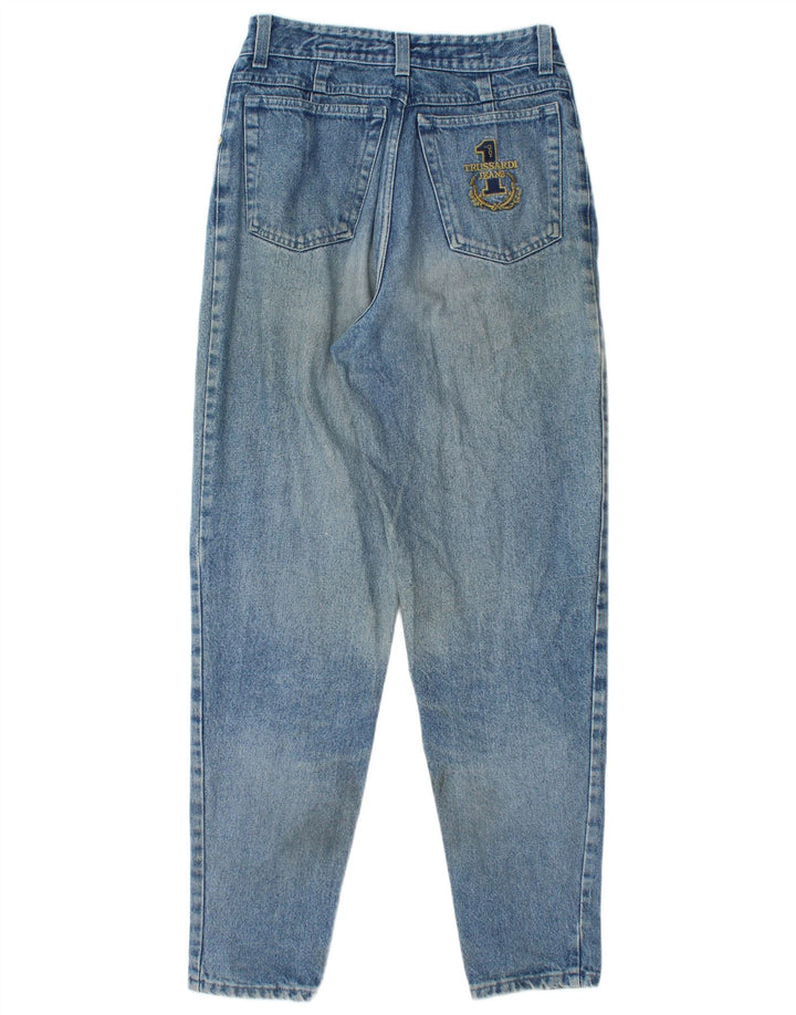 Jeans cônicos femininos TRUSSARDI W33 L30 algodão azul