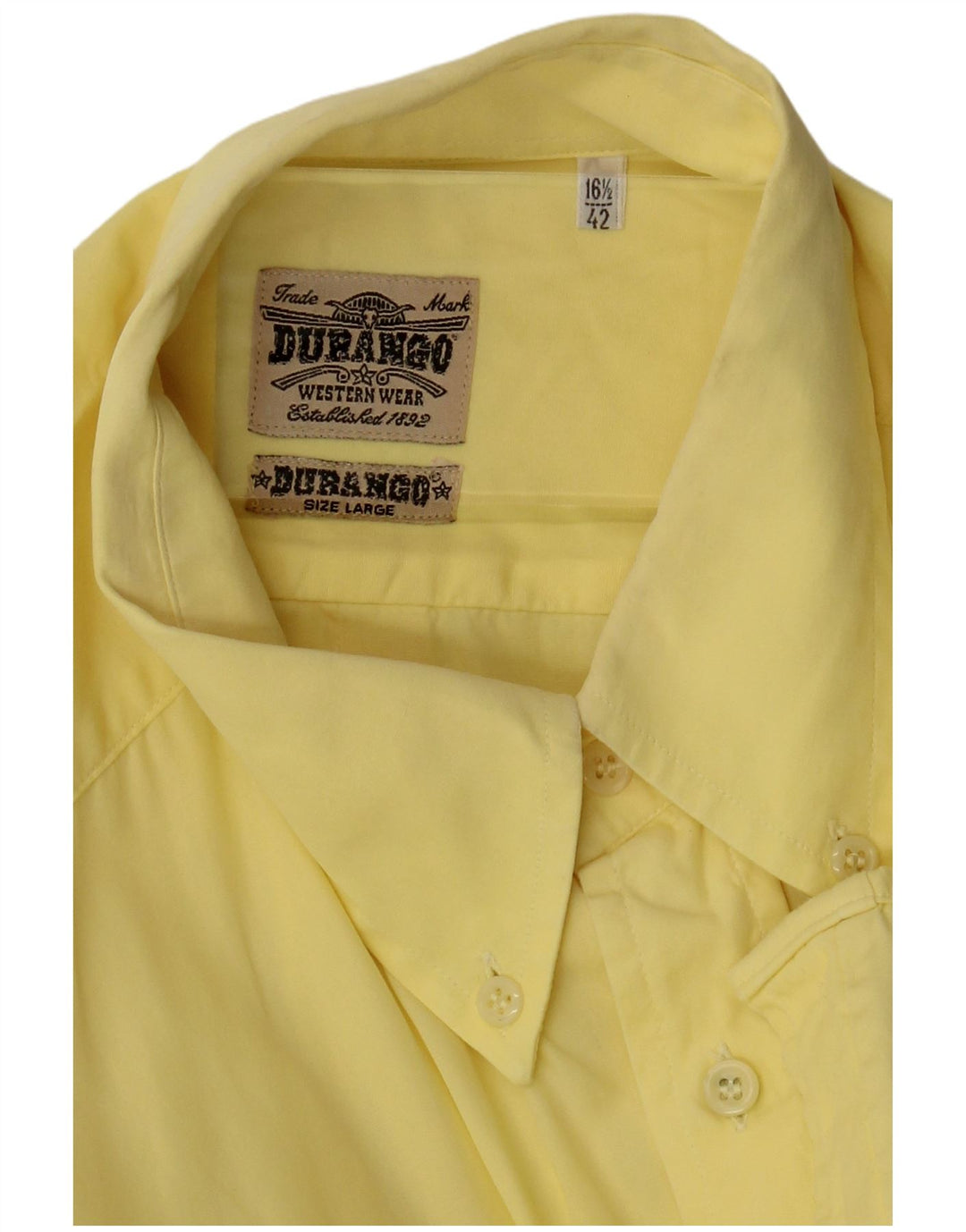Camisa masculina Durango tamanho 16 1/2 42 grande amarelo