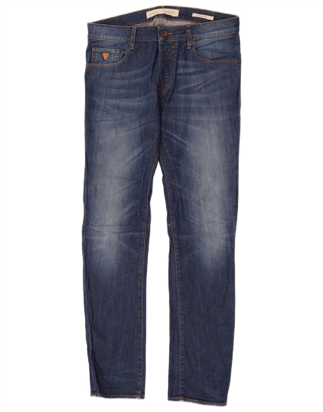 Guess Mens Slim Jeans W32 L34 Azul Algodão