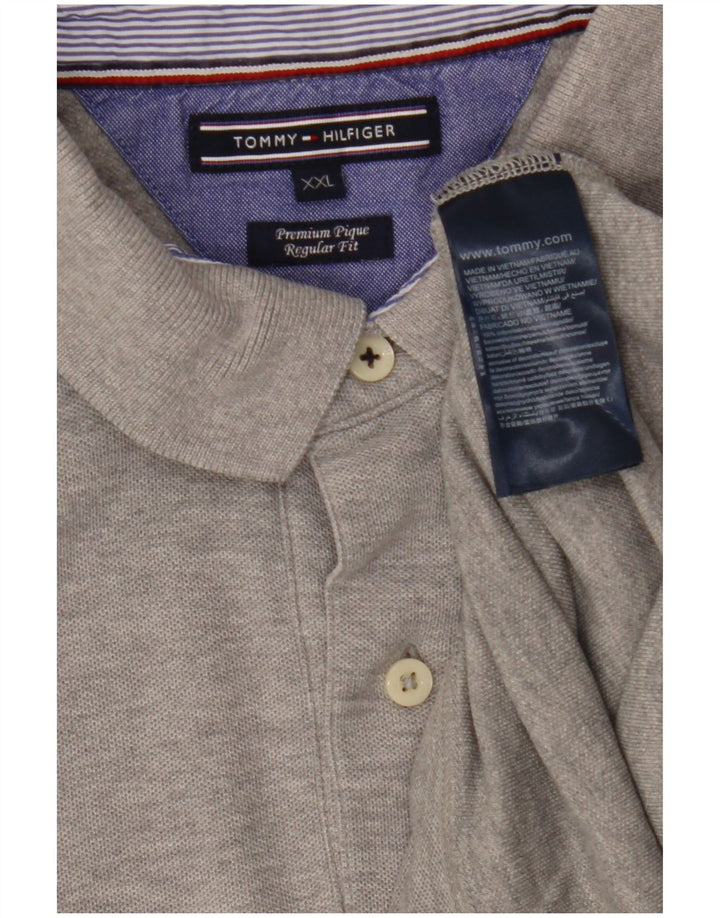 Camisa polo masculina TOMMY HILFIGER regular fit 2XL algodão cinza
