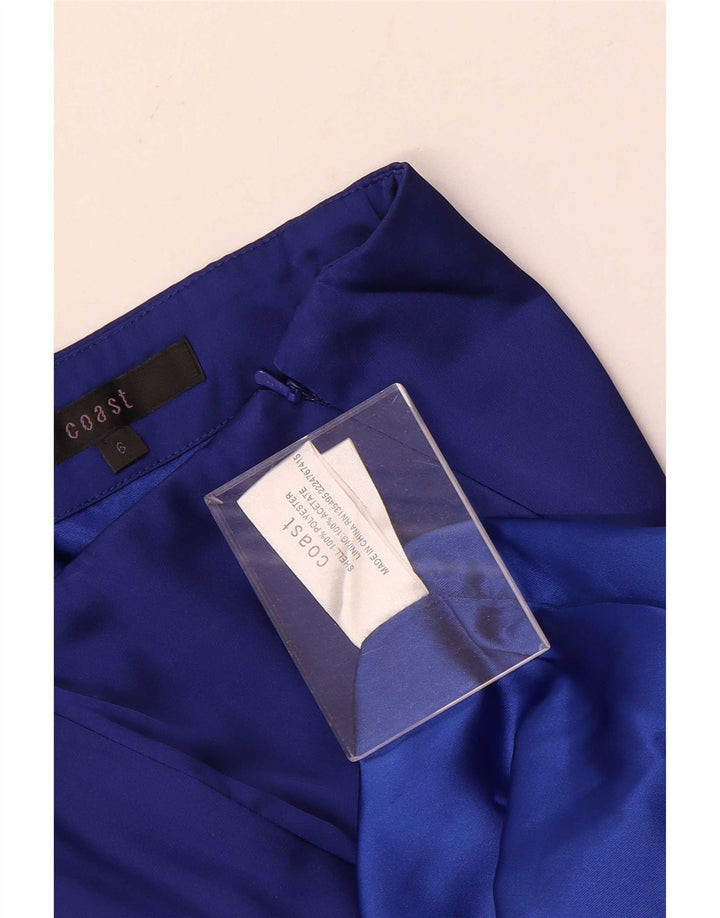 Vestido feminino assimétrico sem alças Coast UK 6 XS azul poliéster