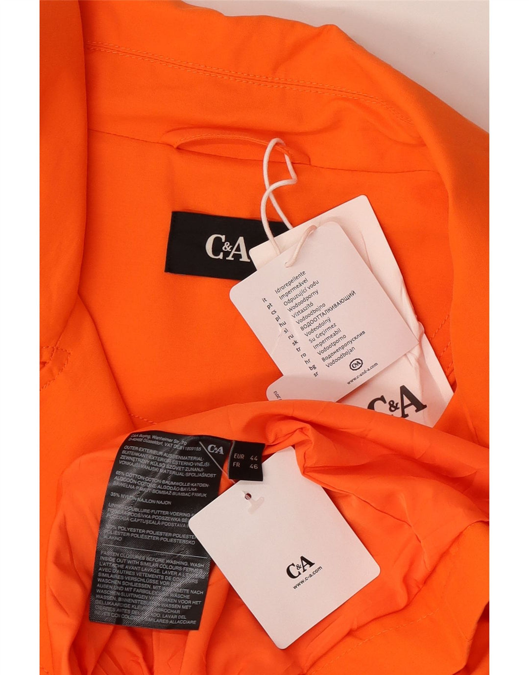 C&A Trench Coat feminino oversized EU 44 XL laranja algodão