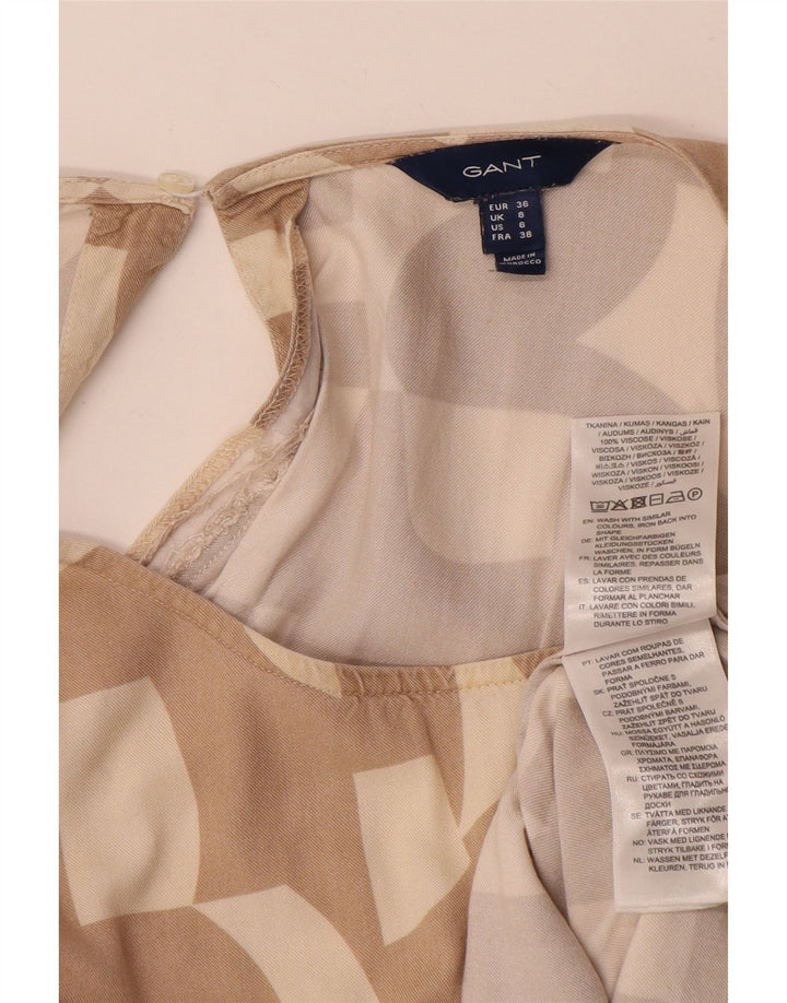 Blusa oversized feminina Gant UK 8 pequena viscose geométrica bege