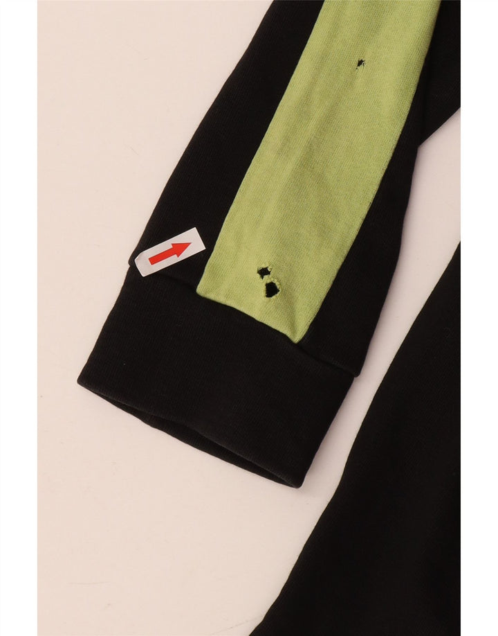 Puma moletom feminino jumper UK 14 médio preto colorblock algodão