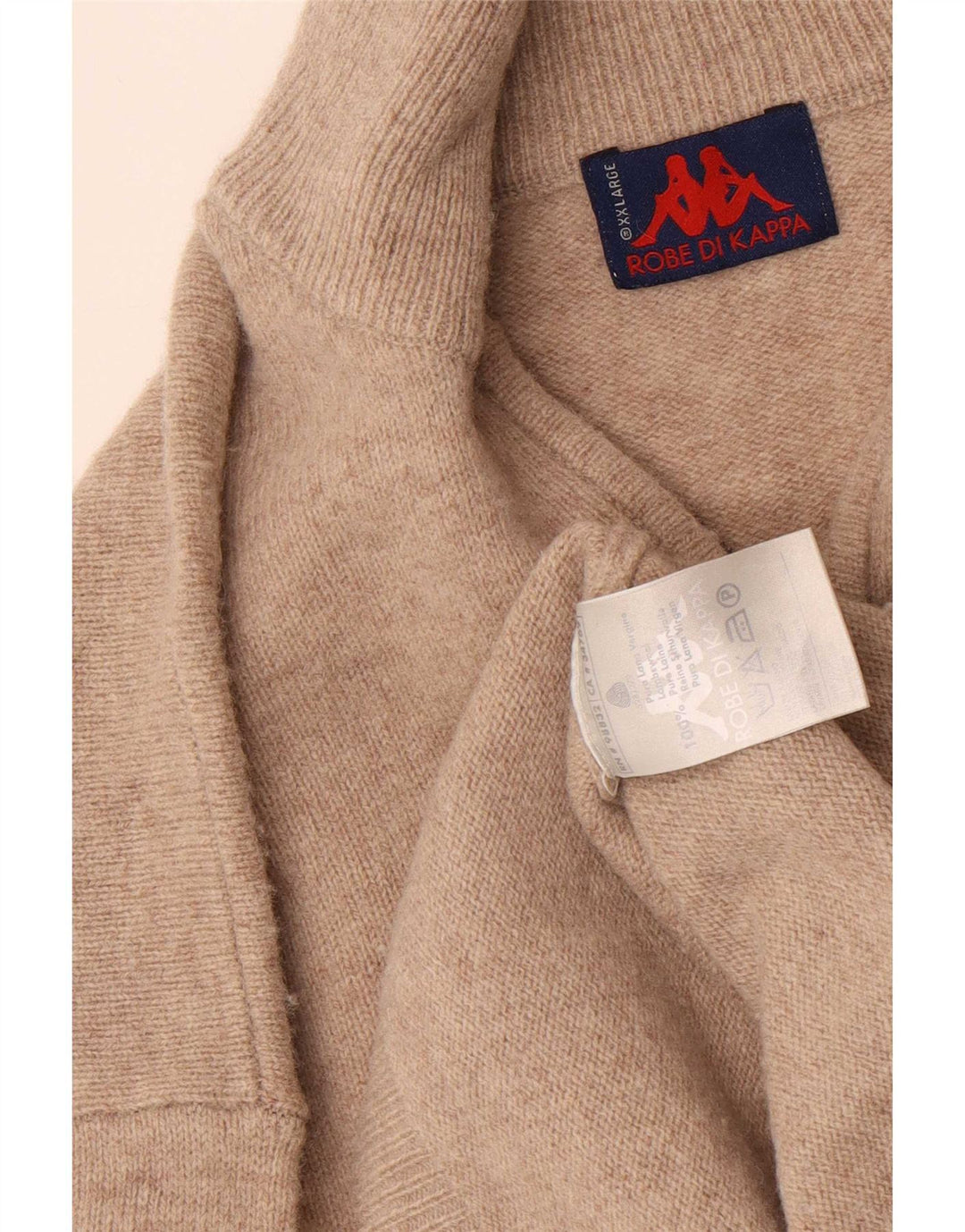 Suéter masculino Kappa com zíper e gola 2XL lã bege