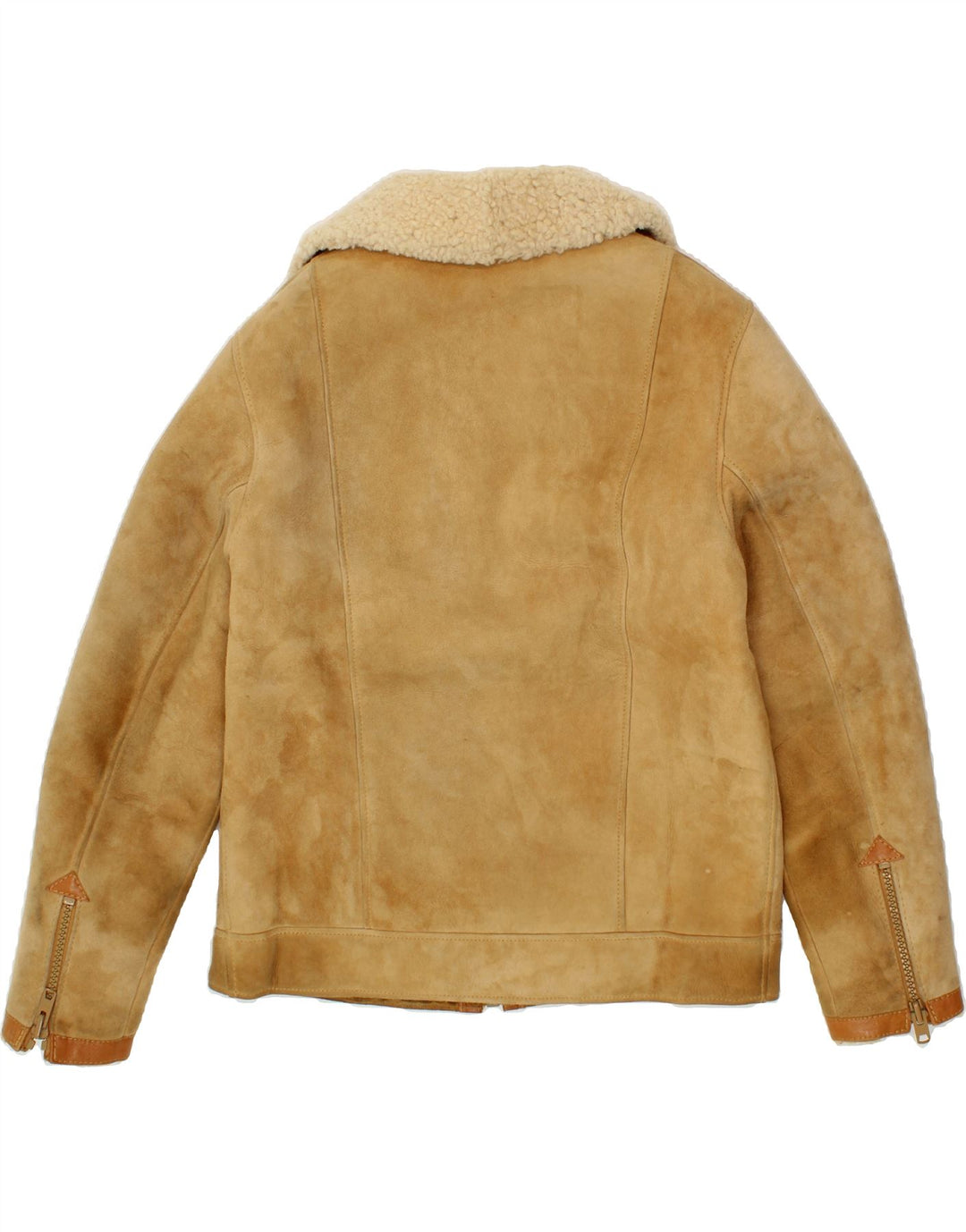 Jaqueta masculina VINTAGE Shearling UK 36 pequena bege shearling