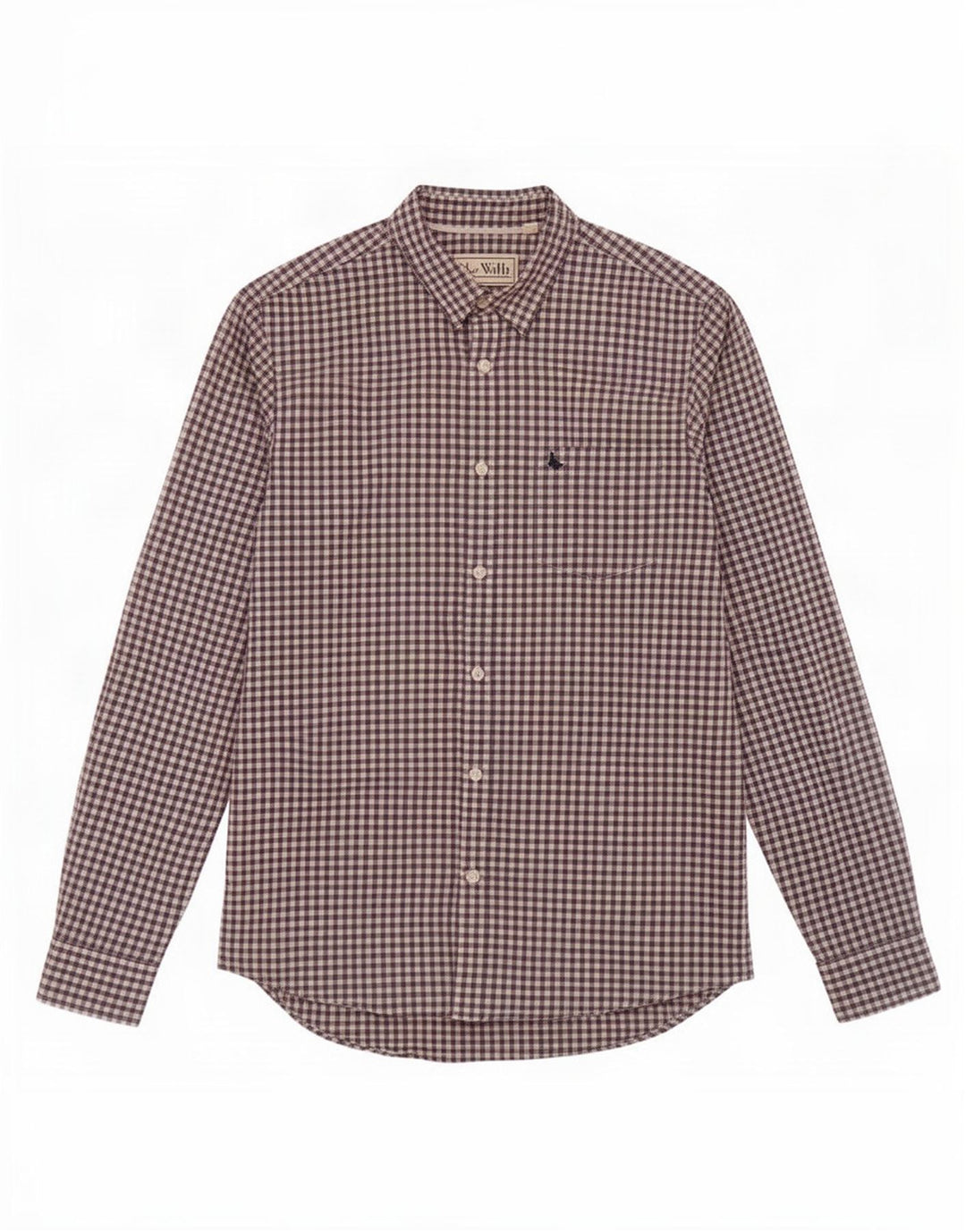 Camisa masculina de ajuste clássico Jack Wills médio azul marinho algodão guingão