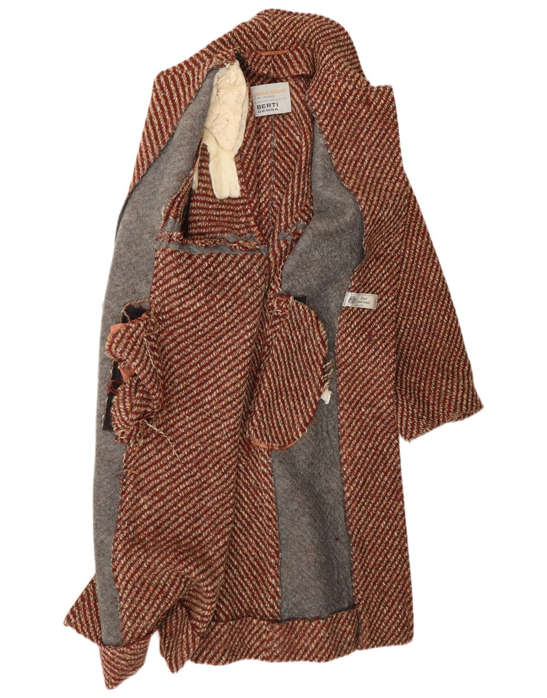 Sobretudo feminino AQUASCUTUM UK 12 médio vermelho manchado novo clássico de lã