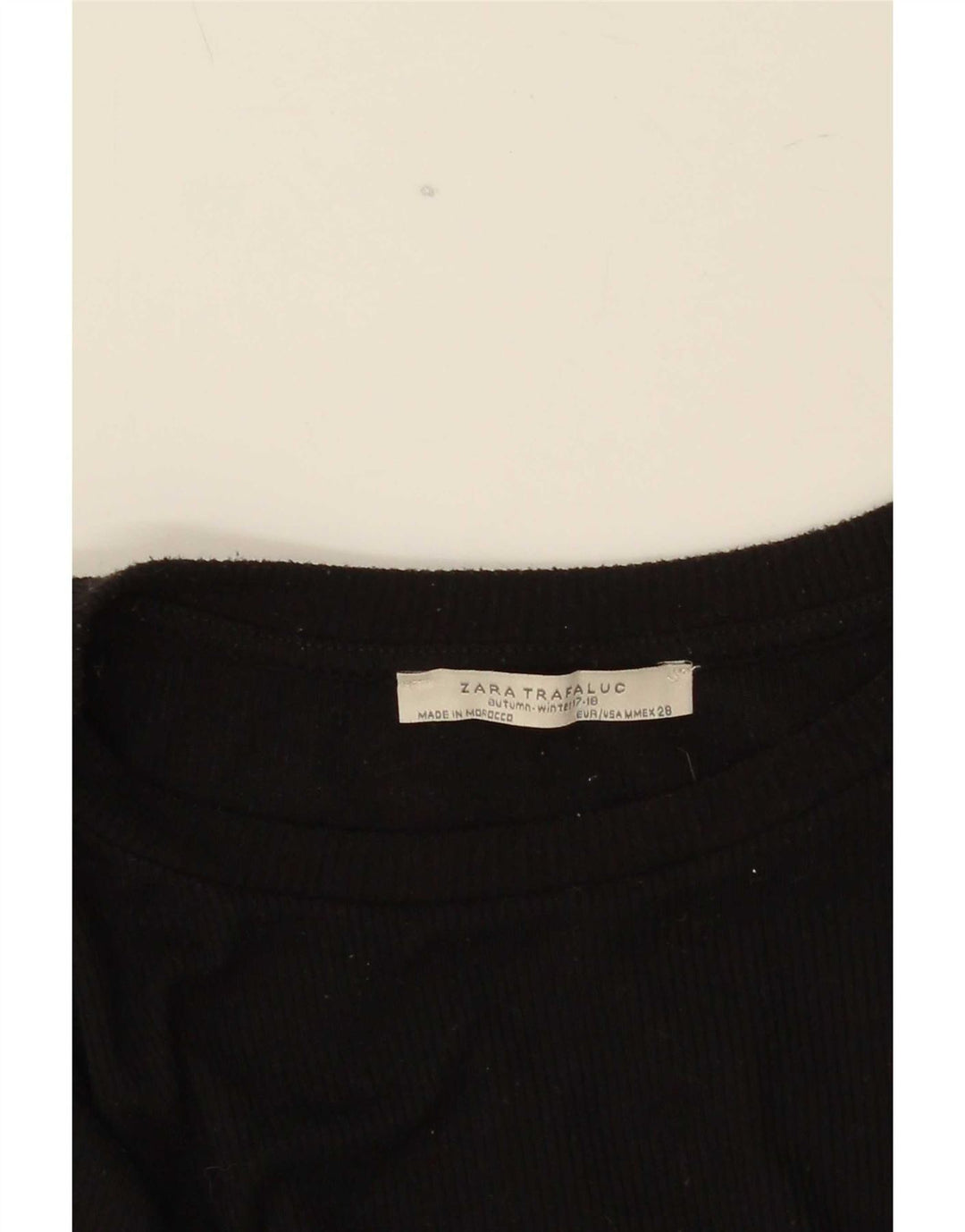 Zara Womens Trafaluc Top Manga Longa Reino Unido 12 Médio Preto