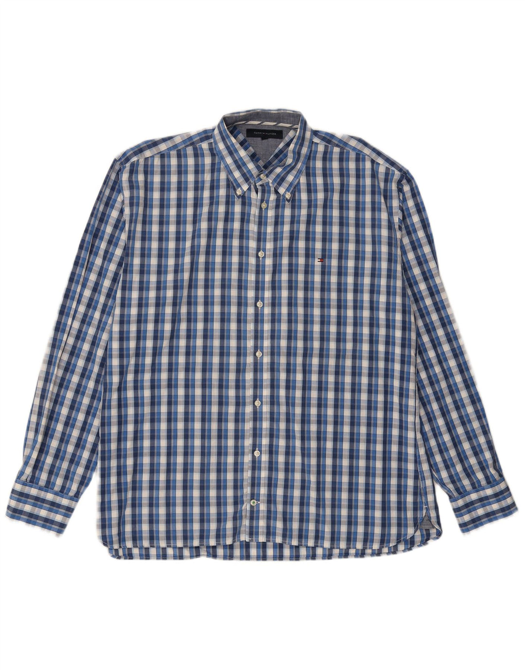 Camisa masculina TOMMY HILFIGER 2XL algodão xadrez azul