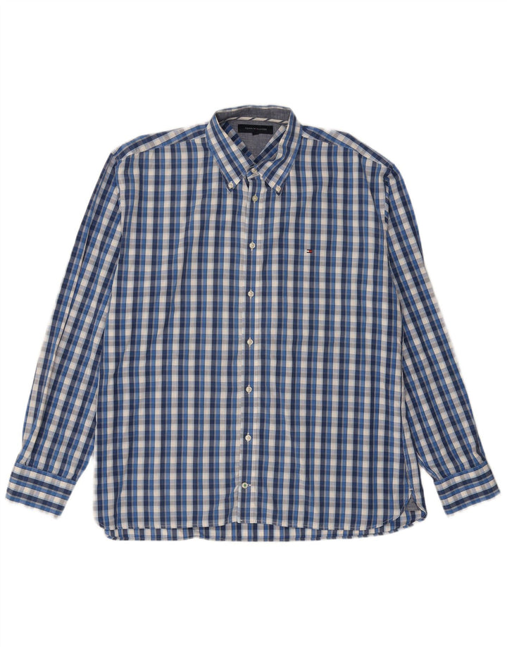 Camisa masculina TOMMY HILFIGER 2XL algodão xadrez azul