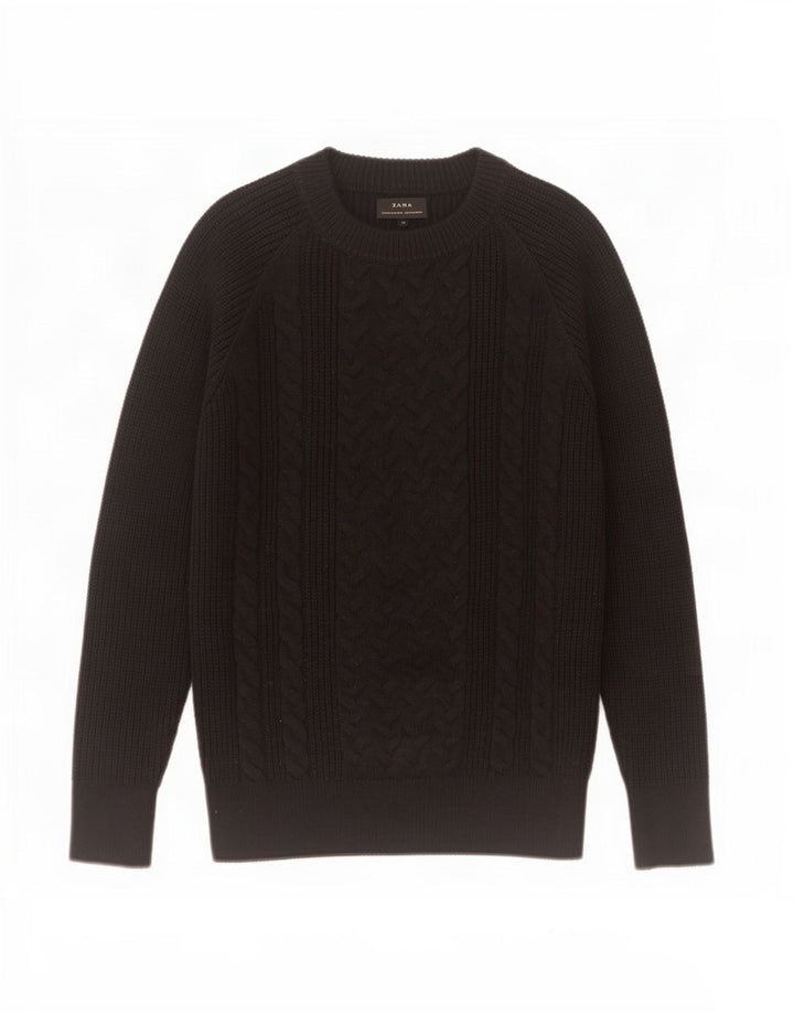 Zara Suéter masculino com gola canoa médio preto acrílico