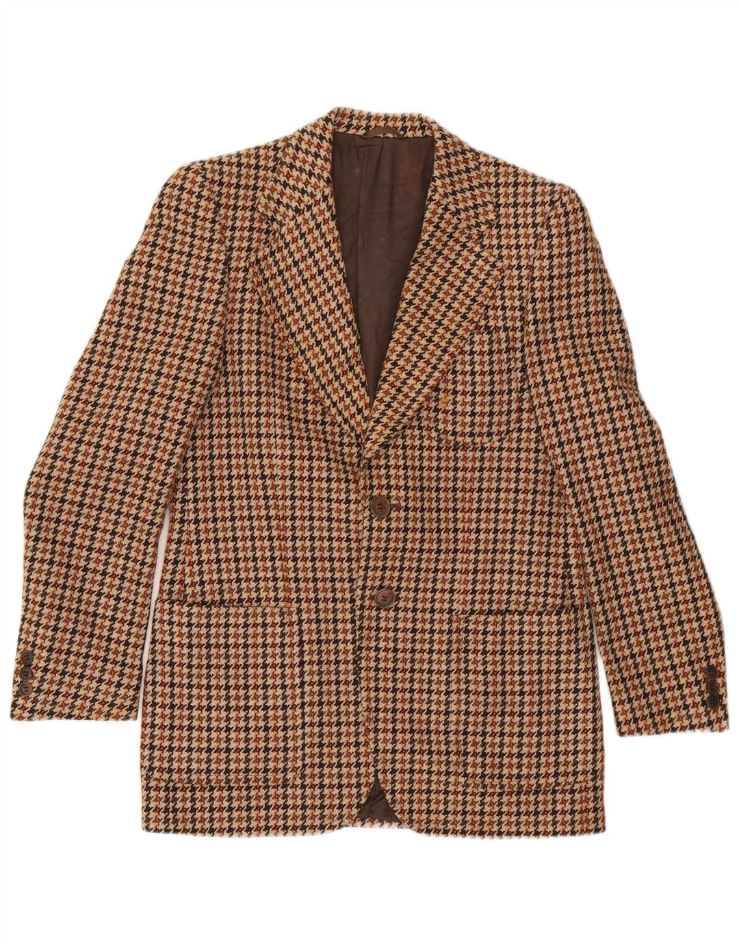 Jaqueta blazer masculina Issimo com 2 botões Reino Unido 38 médio marrom houndstooth