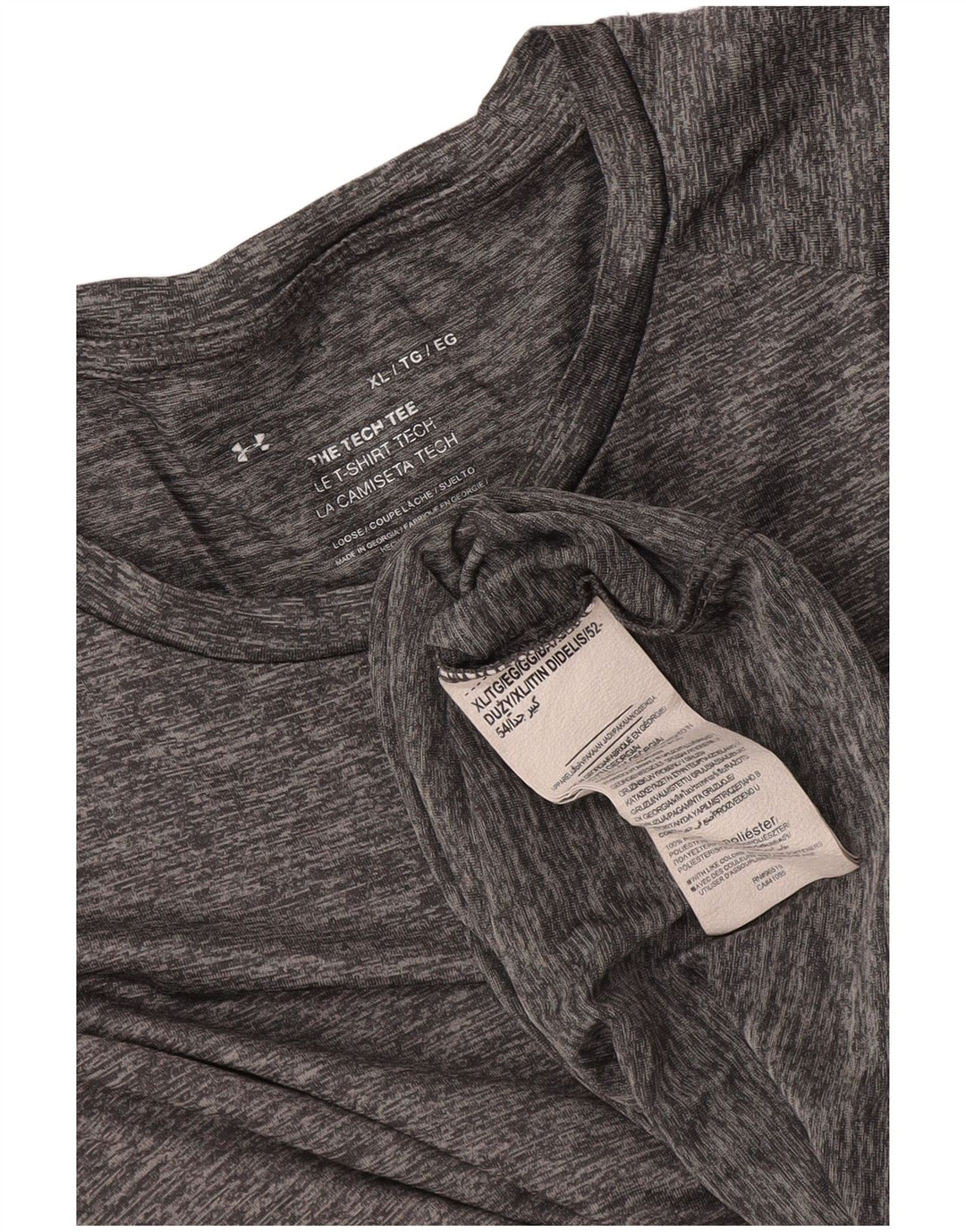 Camiseta masculina Under Armour Top XL poliéster manchado cinza