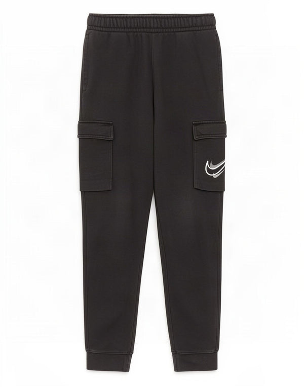 Calça de treino Nike Boys Cargo para corrida 10-11 anos médio preto algodão
