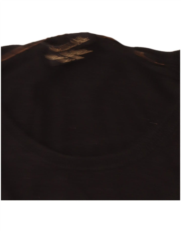 Suéter masculino Massimo Dutti com gola canoa e algodão preto pequeno