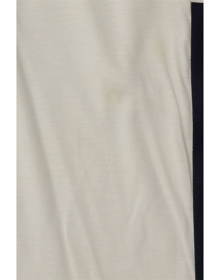 Richmond Mens Top Manga Longa Pequeno Algodão Branco