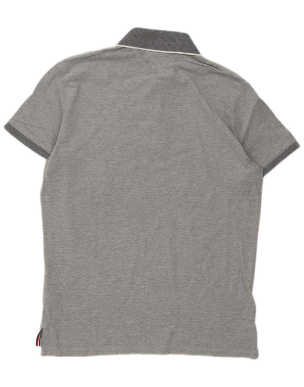 Camisa polo masculina Tommy Hilfiger Regular Fit grande algodão cinza