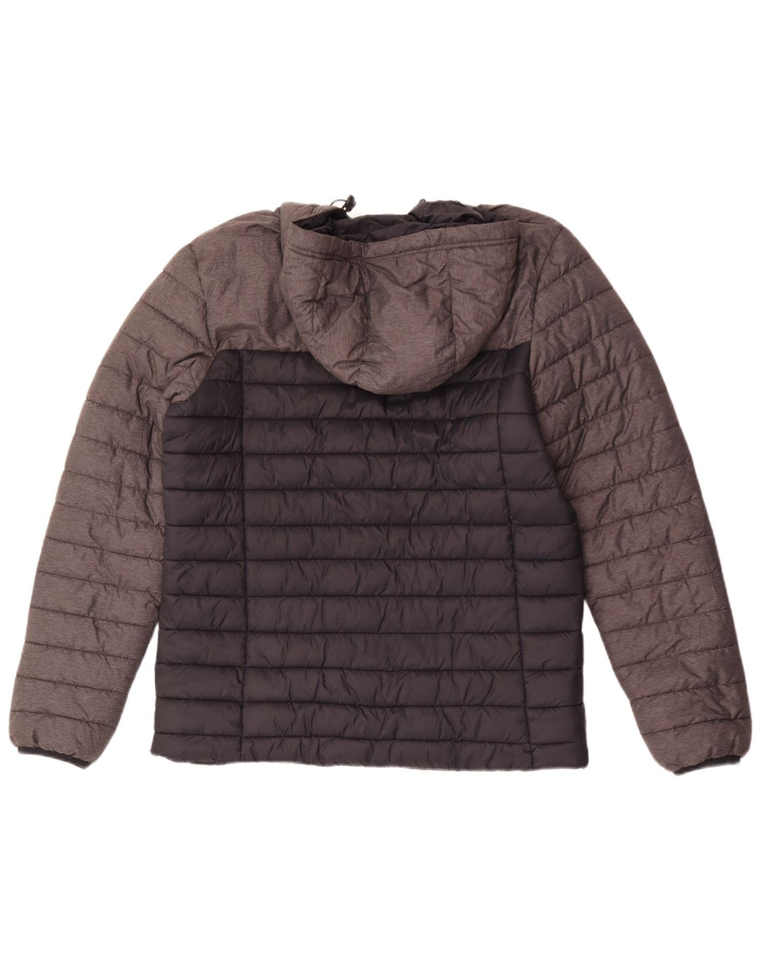 Jaqueta masculina acolchoada com capuz Kappa UK 40 grande preto colorblock poliamida