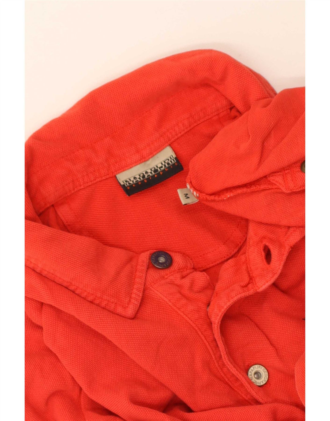 Camisa polo masculina com estampa geográfica Napapijri vermelho médio