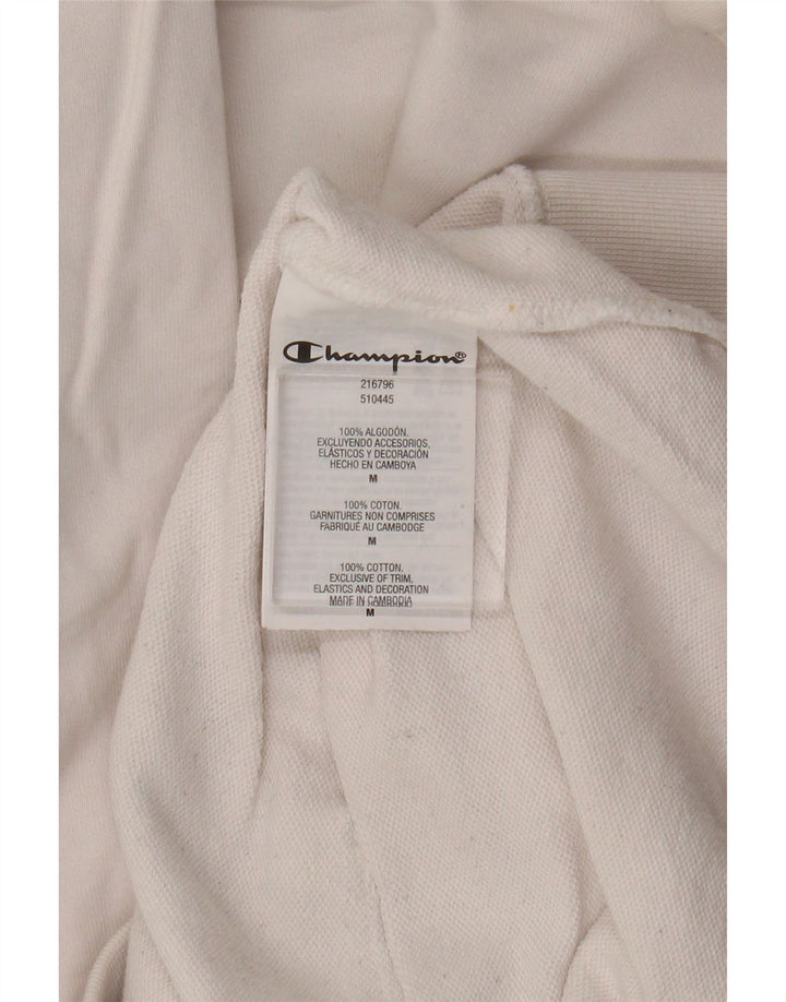 Jumper com capuz gráfico masculino Champion médio algodão branco