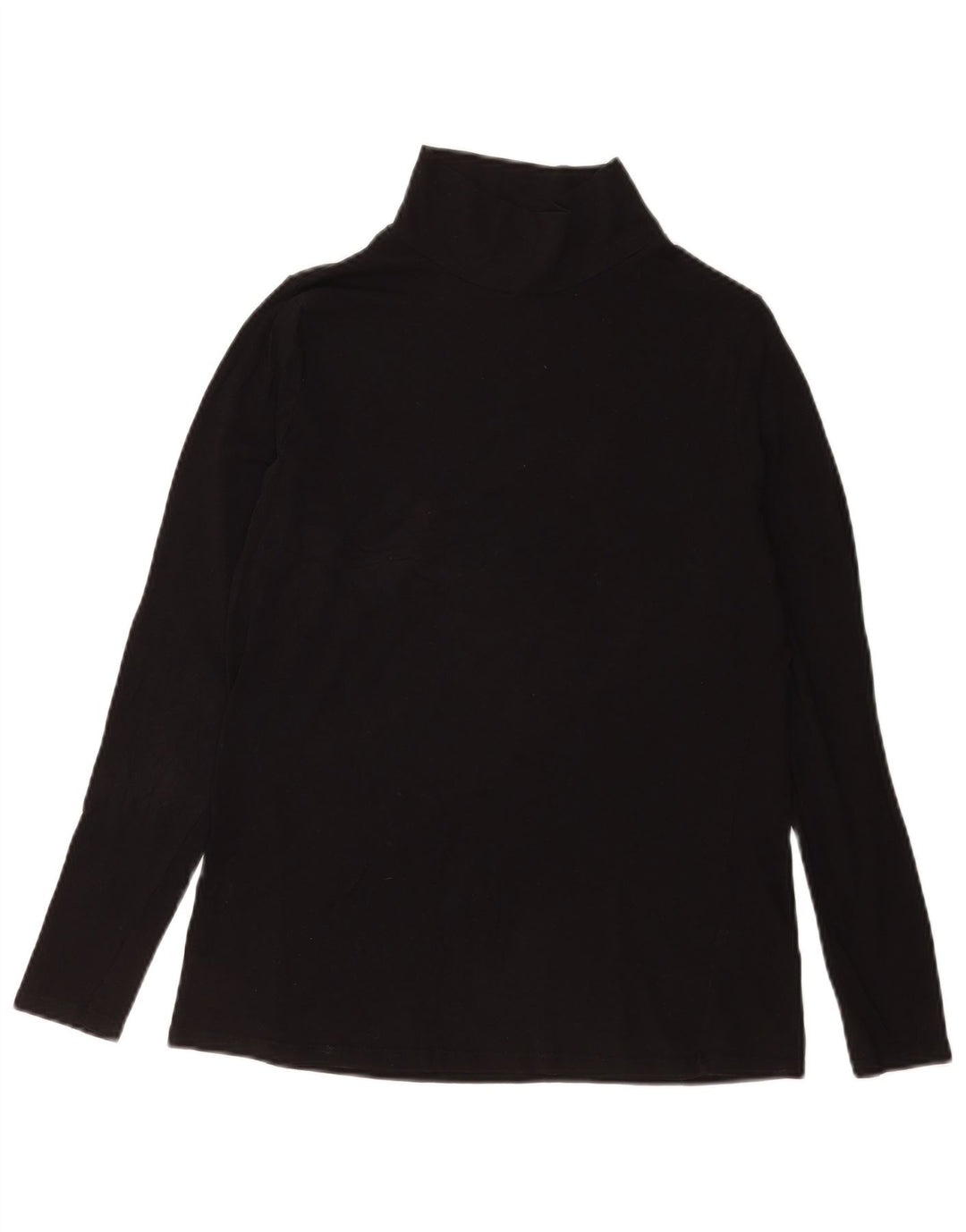 Top feminino Marks & Spencer manga comprida Reino Unido 14 algodão preto médio
