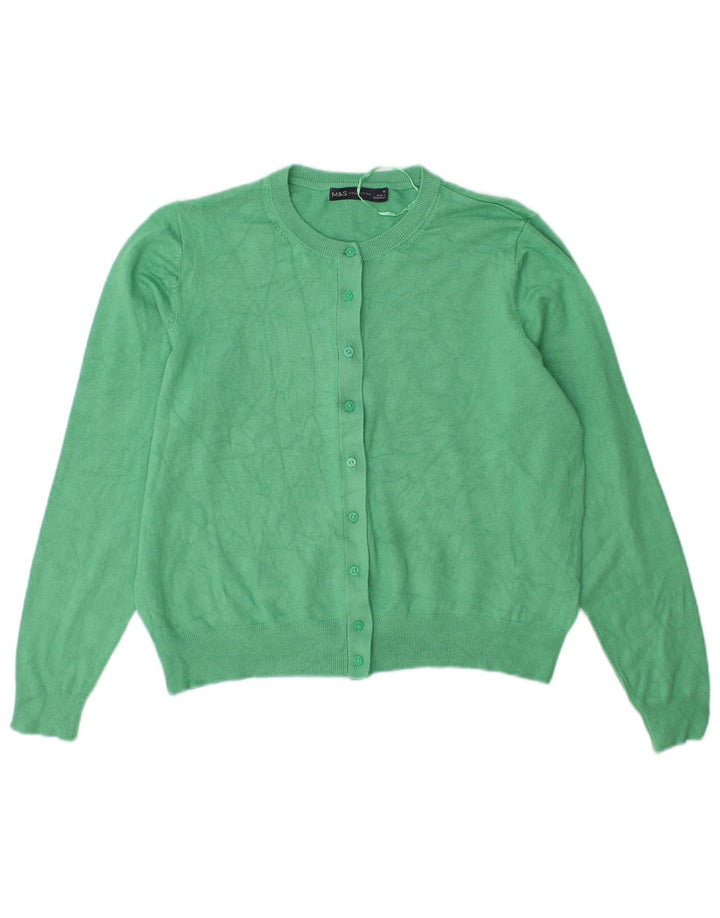 Suéter cardigã feminino Marks & Spencer UK 16 grande viscose verde