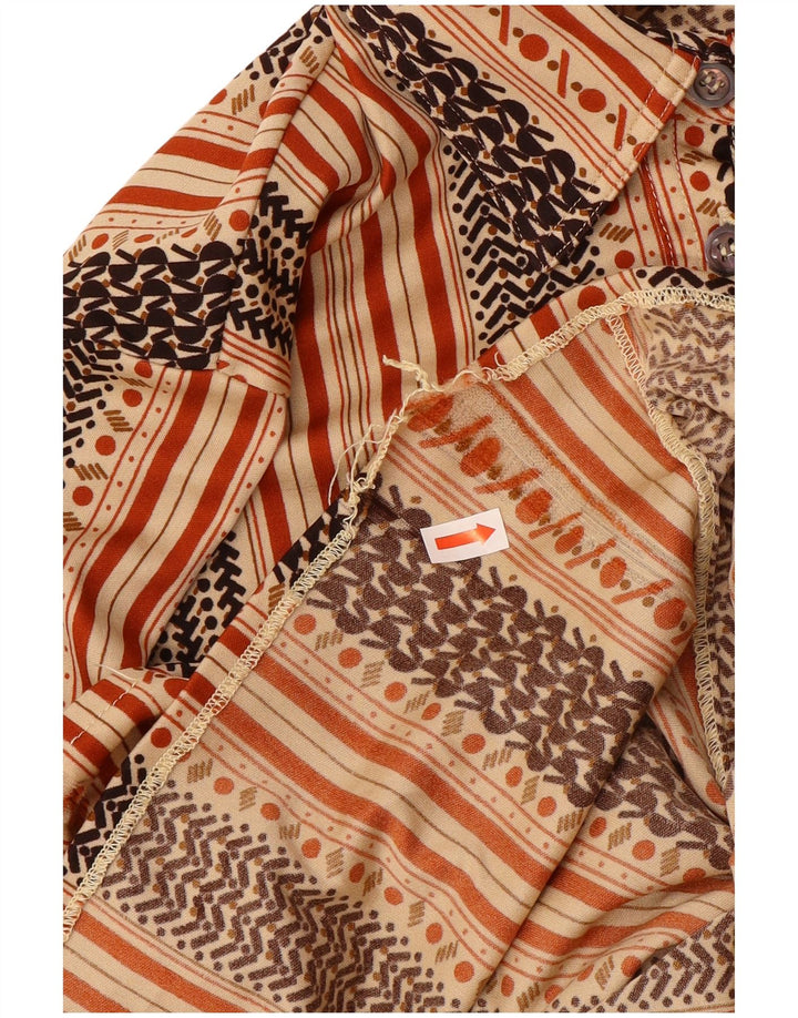Camisa feminina VINTAGE IT 50 XL listrada bege