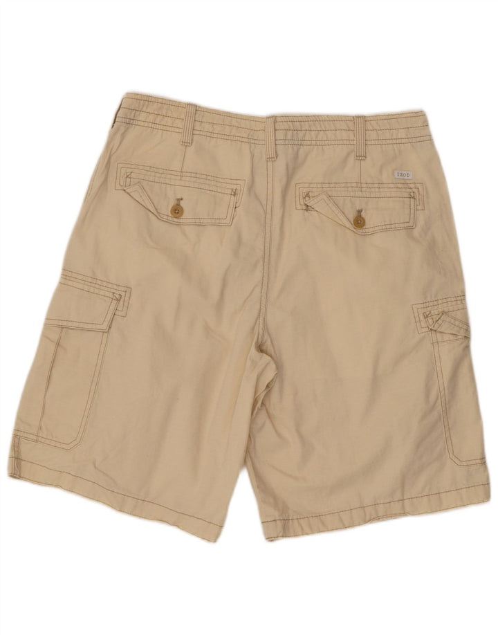 Shorts cargo masculino IZOD água salgada W33 algodão bege médio